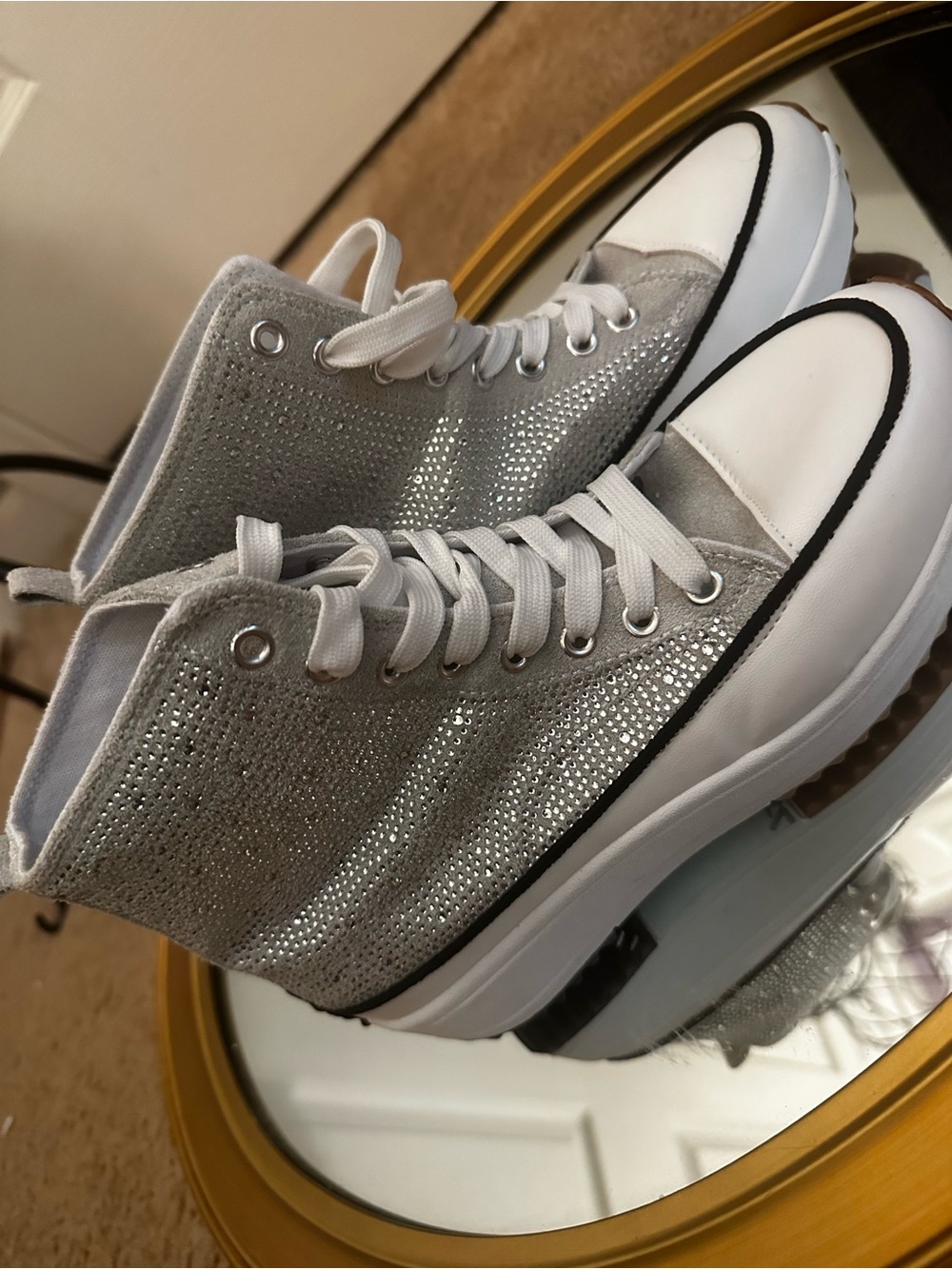 MUDD Rhinestone Platform Hightop Sneakers- Never Worn